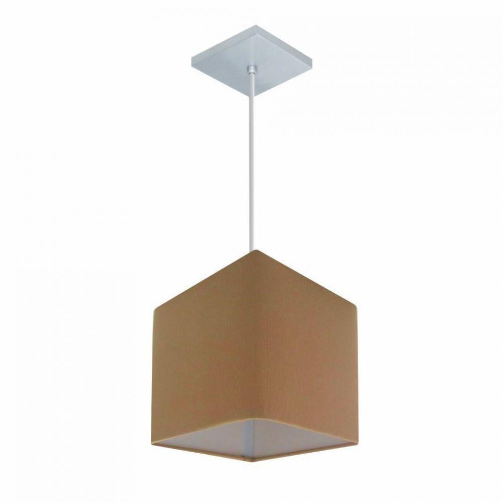 Lustre Pendente Quadrado Md-4223 15/13x13cm Palha Bivolt