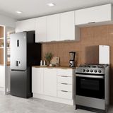 Cozinha Modulada 4 Peças com Tampo 3 Aéreos 5 Portas e 1 Balcão Ipanema CabeCasa MadeiraMadeira Branco