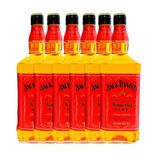 Kit 6 Garrafas Whisky Jack Daniels Licor Fire 1 Litro