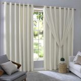 Cortina Blackout Com Voil 280x230 Corta Luz Pvc Sala/quarto