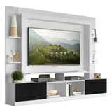 Estante Tv 65&quot; E 2 Portas Oslo Multimóveis V3395 Branca/preta Branco/preto