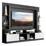 Estante Com Suporte Tv 65&quot; E 2 Portas Oslo Multimóveis V3386 Preta/branca Preto/branco
