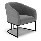 Poltrona Stella Linho Base Industrial Preto - D&#39;rossi Cor A26 Grafite