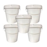 Balde P Produto De Limpeza 3l Alça Plast C/tampa - 5 Pçs