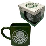 Caneca Palmeiras Cubo Quadrada Porcelana 330ml Oficial Porco
