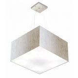 Lustre Pendente Quadrado Md-4075 30/50x50 Bivolt LInho Bege