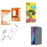 Kit Carregador Turbo + Capa Motorola G50 5g + Película 9d