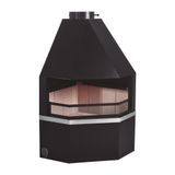 Lareira De Canto Grande C Kit Instalação Preto Fornos Pinhal