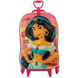 Mochila De Rodinhas 3d Maxtoy Princesa Jasmine Rosa