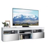 Rack Tv 65&quot; Suspenso Com Espelho 2 Portas Paris Multimóveis V3331 Branco Branco