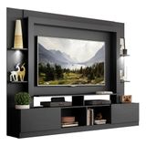 Estante Tv 65&quot; Com Leds Berlim Multimóveis V3392 Preta Preto