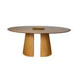 Mesa De Jantar Cone Duo Oval 180x100cm Tampo Freijó Base Freijó