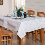 Toalha De Mesa 6 Lugares Jacquard Branco