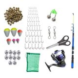 Kit Pesca Completo Vara 1,70 Mts + Molinete Linha + Itens