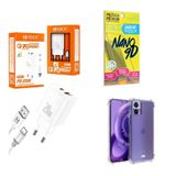Carregador Turbo 20w + Capa Motorola Edge30neo + Película 9d