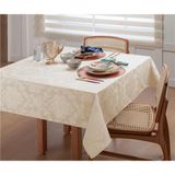 Toalha De Mesa Retangular Tecido Jacquard Palha 1,40x2,00