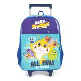 Mochila De Rodinhas Escolar Menino Baby Shark Luxcel