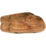 Wood Petisqueira 4x45x31cm Madeira Natural Com 4 Divisoes