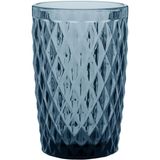 Copo Long Drink 12x8x8cm 370ml Vidro Azul 6pç
