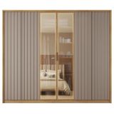 Guarda Roupa Grande 6 Portas 2 Espelhos Marrom Centurium