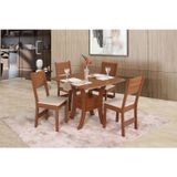 Conjunto Sala De Jantar Mesa Quadrada Amanda Com 4 Cadeiras Milena Naturalle Off White/bagum Bege