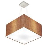 Lustre Pendente Quadrado Md-4075 30/50x50cm Bivolt Palha