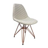 Cadeira Jantar Estofada Nude Eiffel Base Cobre Cor: Nude