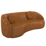 Sofá Decorativo Com Almofadas 4 Lugares 318cm Tressê Zion M22 Sintético Caramelo - Mpozenato