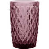 Copo Long Drink 12x8x8cm 370ml Vidro Rosa 6pç