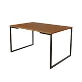 Mesa De Jantar Industrial Base Ferro Preto Tampo 137x90 Canela Cor: Marrom