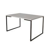 Mesa De Jantar Industrial Base Ferro Preto Tampo 137x90 Branco Cor: Branco