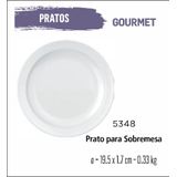 Jogo De Prato Gourmet 12 Pratos Sobremesa Lanche Branco