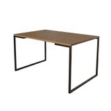 Mesa De Jantar Industrial Base Ferro Preto Tampo 137x90 Amêndoa Cor: Marrom