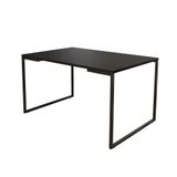 Mesa De Jantar Industrial Base Ferro Preto Tampo 137x90 Preto Cor: Preto