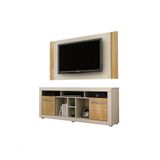 Rack Com Painel Firenze Para Tv Ate 50 Polegadas Valdemoveis Off White/cinamomo