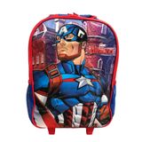 Mochila Escolar De Rodinhas Capitão América Meninos Luxcel
