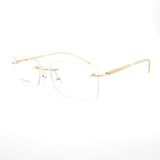 Armação Oculos Grau Sem Aro Balgrif Flutuante Retangular C7
