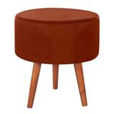 Puff Puf Redondo Pes Palito 44x40cm Suede Terra Cota Mpassos Terra Cota