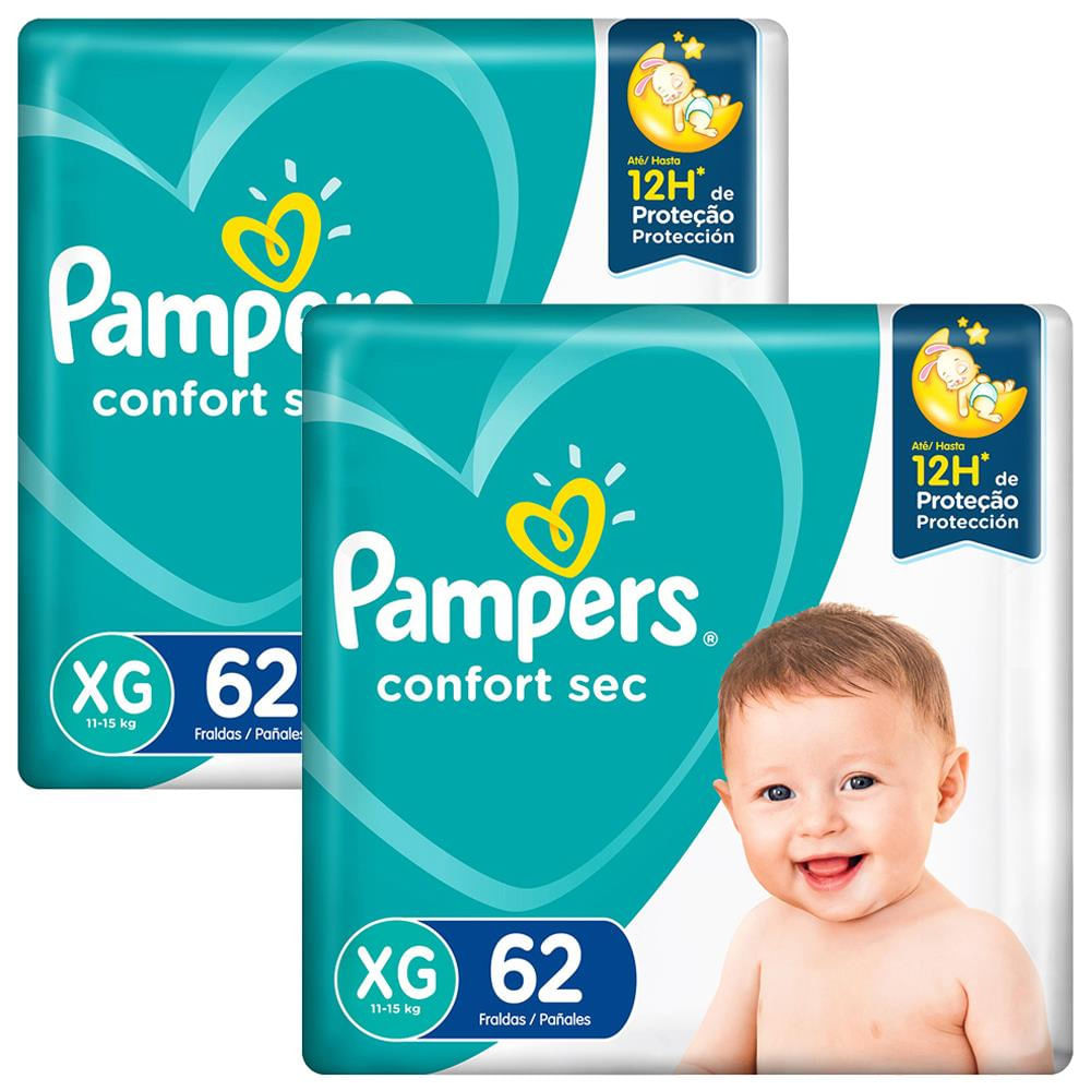 Fralda Pampers Confort Sec Giga Xg - 124 Unidades