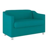 Namoradeira Elegante 2 Lugares Sala De Estar  Balaqui Decor Cor:azul Turquesa