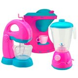 Kit Mini Brinquedo Cozinha Batedeira Cafeteira E Liquidificador