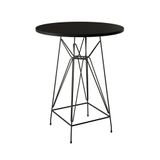 Mesa Bistrô Alta 60cm Preta Base Ferro Preto Cor: Preto