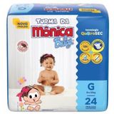 Turma Da Mônica Baby Fralda Jumbo Tam G Com 24 Un