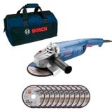 Esmerilhadeira Gws 2200w 127v + 10 Discos E Bolsa - Bosch