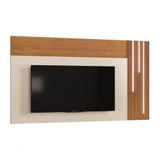 Painel Valencia Para Tv 75 Ripado C/led Cascata Mavaular Naturalle/off White