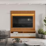 Estante Home Ripada 180cm Aloha Para Tv Até 75 Nature/off White