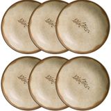 Conjunto De Pratos Fundos Porto Brasil Nativa Bio Stoneware 22,5cm 6 Peças