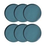 Conjunto Com 6 Pratos Rasos Porto Brasil Neo Night Sky Em Stoneware 27 Cm