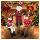 Decoração Trio Natal Papai Noel Boneco De Neve E Rena Pernas Moles 56cm