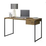 Mesa Escrivaninha Com Gaveteiro Industrial Crome Li003/005 Freijo Preto Kappesberg Freijo Preto